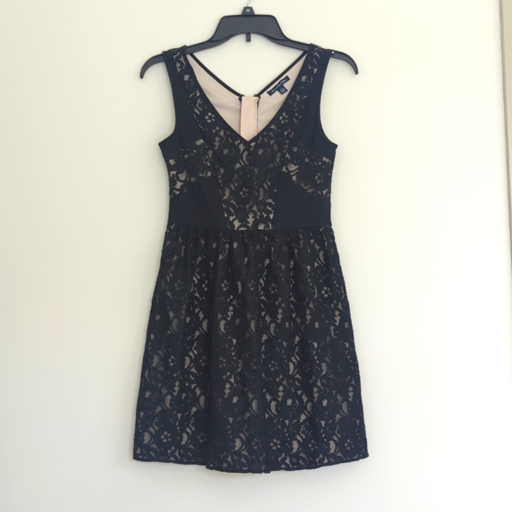 American Eagle‎ Outfitters Black Lace Sleeveless Dress Size 4